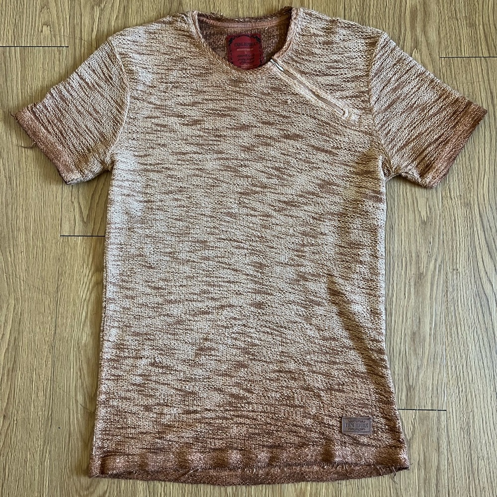 MENS YOUNG REPUBLIC CASUAL CLUB ZIP KNIT SHIRT L
